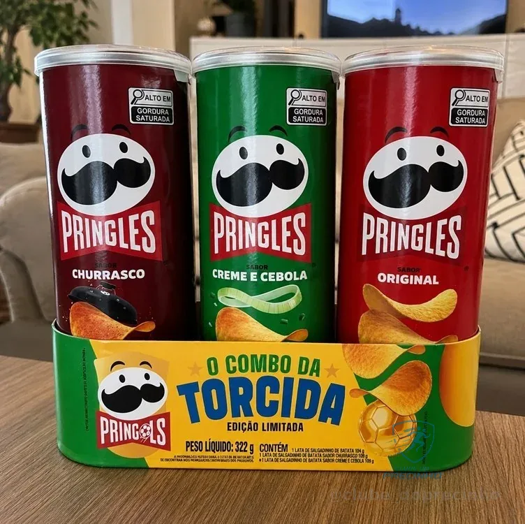 Salgadinho Batata Frita Pringles Tripack Especial Festa do Futebol