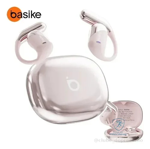 Fone De Ouvido Sem Fio Bluetooth 6.1 Esportivo Ows Com Ganchos Estéreo Hi-fi Com Microfone Para Chamadas Claras,... Ouro Rosa