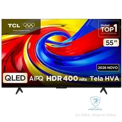 ️ Smart TV 4K TCL Advanced QLED 55” Polegadas com Processador AIPQ, Dolby Vision, 120 Hz, HDR10+ e Wi-Fi - 55P7L