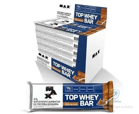 Max Titanium Top Whey Bar 12 Unidades De 41G (Doce De Leite)