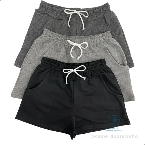 Kit 3 Shorts Feminino Curto Basico Tecido Para O Calor Fresh