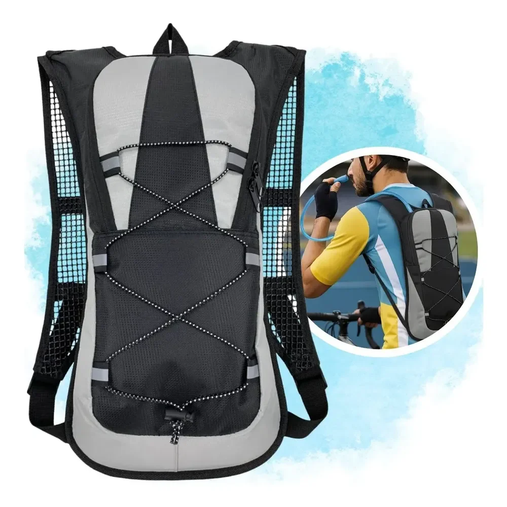 Mochila De Hidratação Camelback Corrida Bolsa Impermeável Cor Preto Desenho Do Tecido Lisa Liso