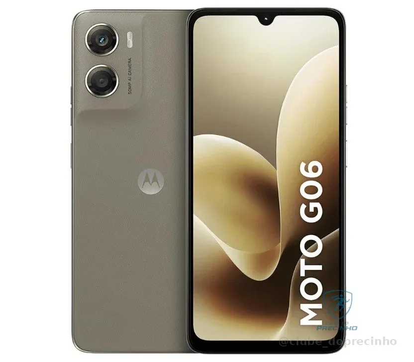 🇧🇷🇧🇷🇧🇷 Smartphone Motorola Moto g06-256GB 12GB (4GB RAM + 8GB Ram Boost) e Camera 50MP com AI Bateria de 5200 mAh Tela 6.9" - Bege