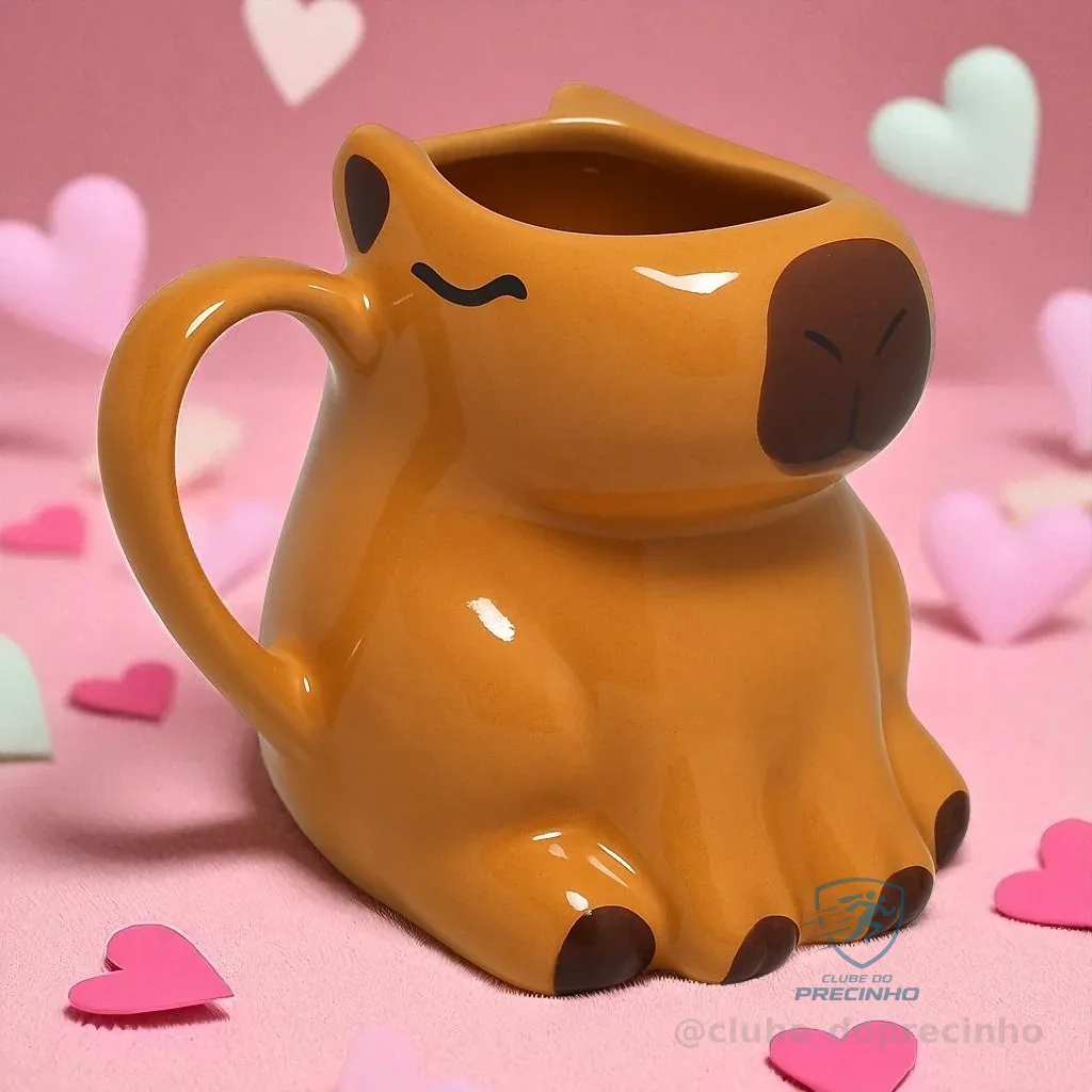 Caneca 3D Capivara Bichinho Animal Exótico Bicho do Mato Cerâmica Brilhante Esmaltada Alto Relevo Shopee