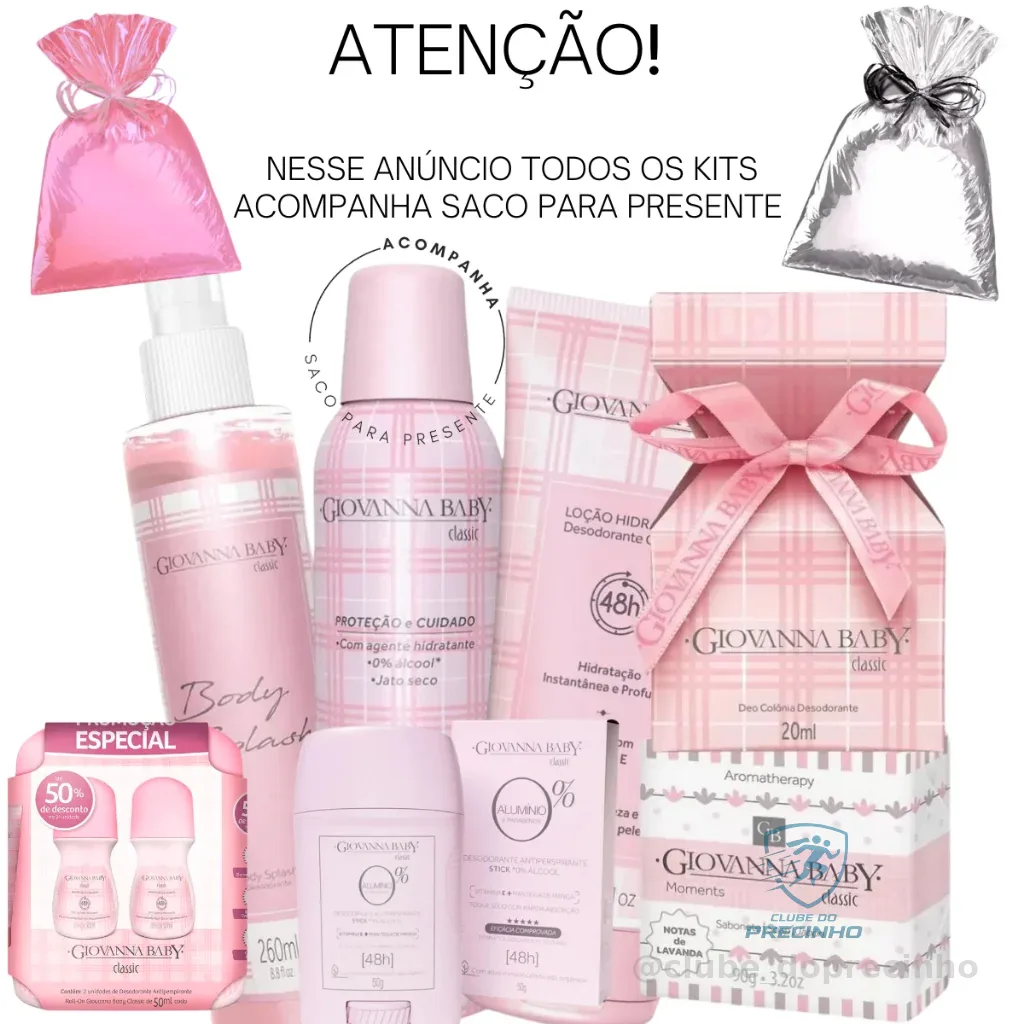 Kit Giovanna Baby  Body Splash Classic Loção Hidratante Classic Sabonete Classic Desodorante Roll-On Shopee