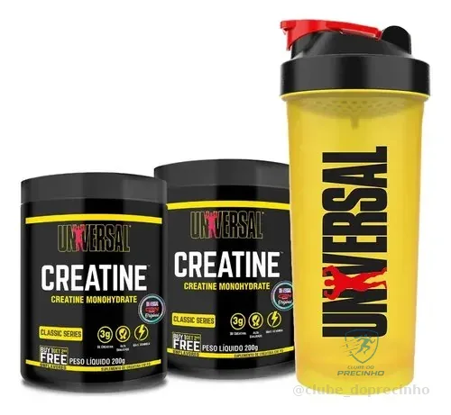 Creatina Monohydrate Universal Nutrition Em Pó 200g Com Coqueteleira Sem Sabor
