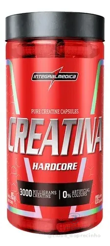 Creatina Hardcore 100% Pura 120 Capsulas Energia E Força - Integralmedica Sem Sabor