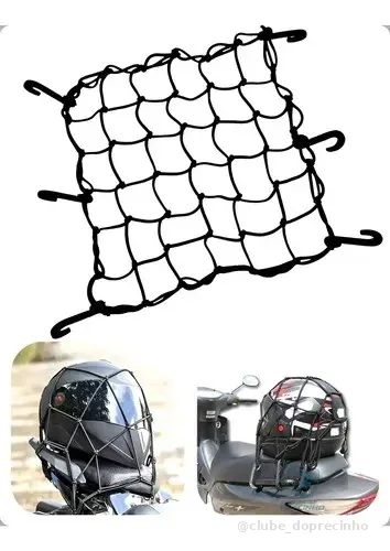 Rede Elástica Capacete Aranha Moto Bagageiro Bike Redinha