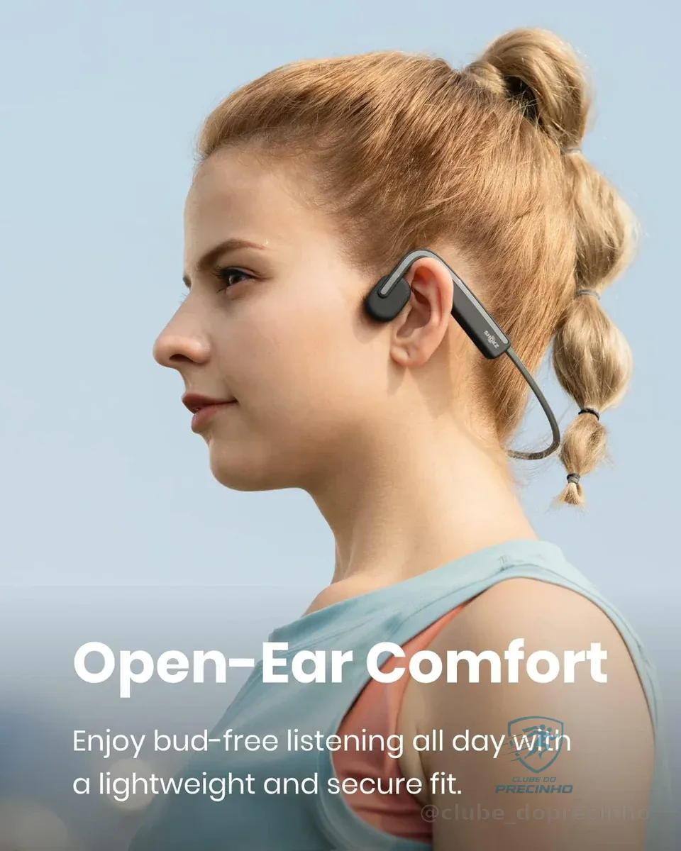 SHOKZ OpenMove – Fones de ouvido esportivos Bluetooth abertos, fones de ouvido sem fio de condução óssea, à prova de suor para corrida e exercícios, com pacote de adesivos, cinza