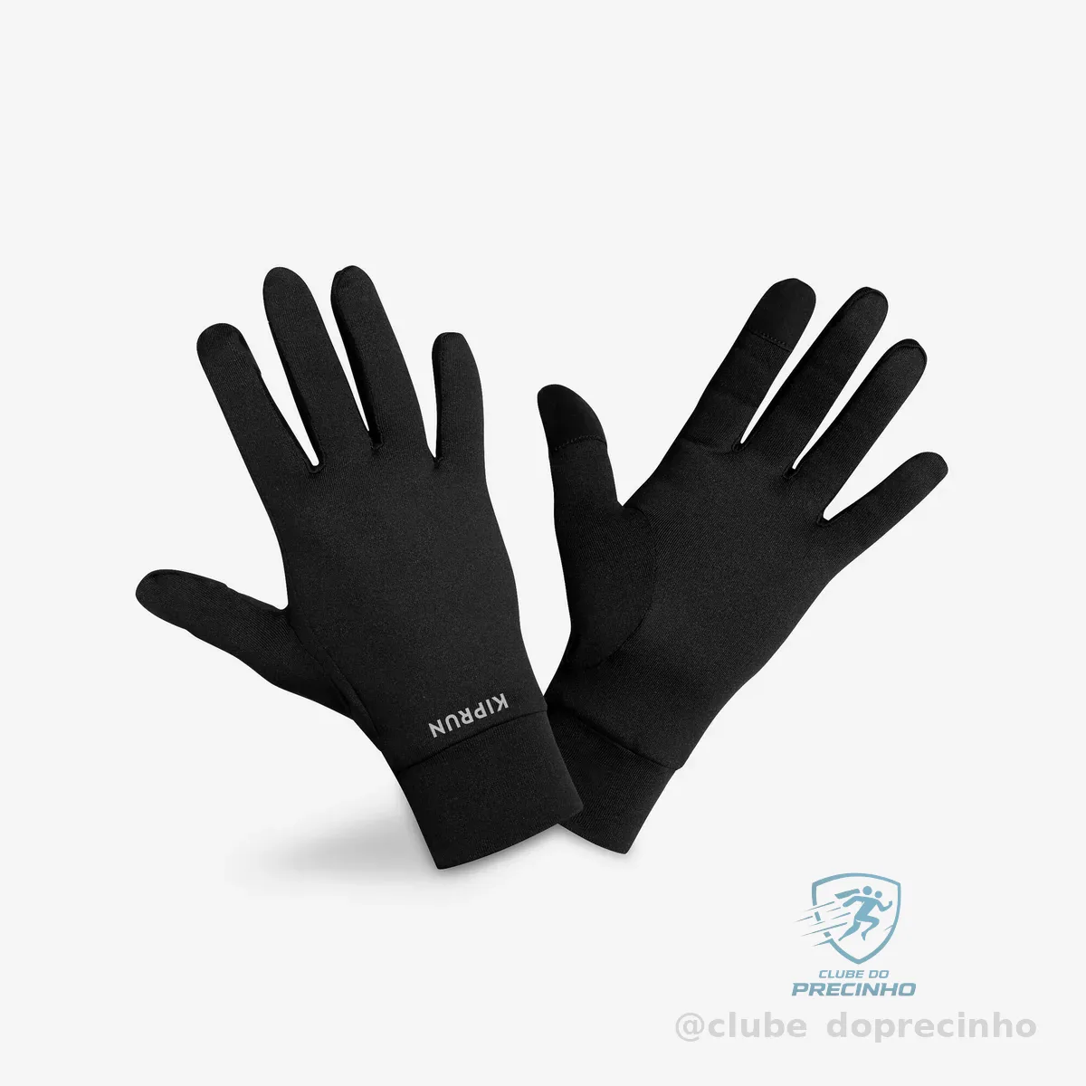 Luvas Adultas de Corrida Touch Screen V2 Kiprun Preta