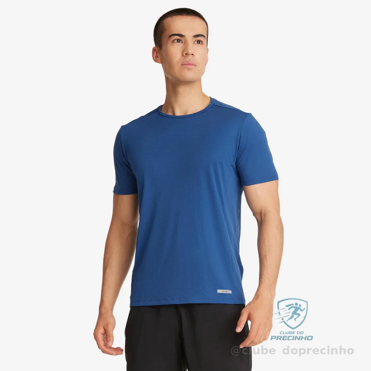 Camiseta Masculina de Corrida Run Dry Kiprun Azul