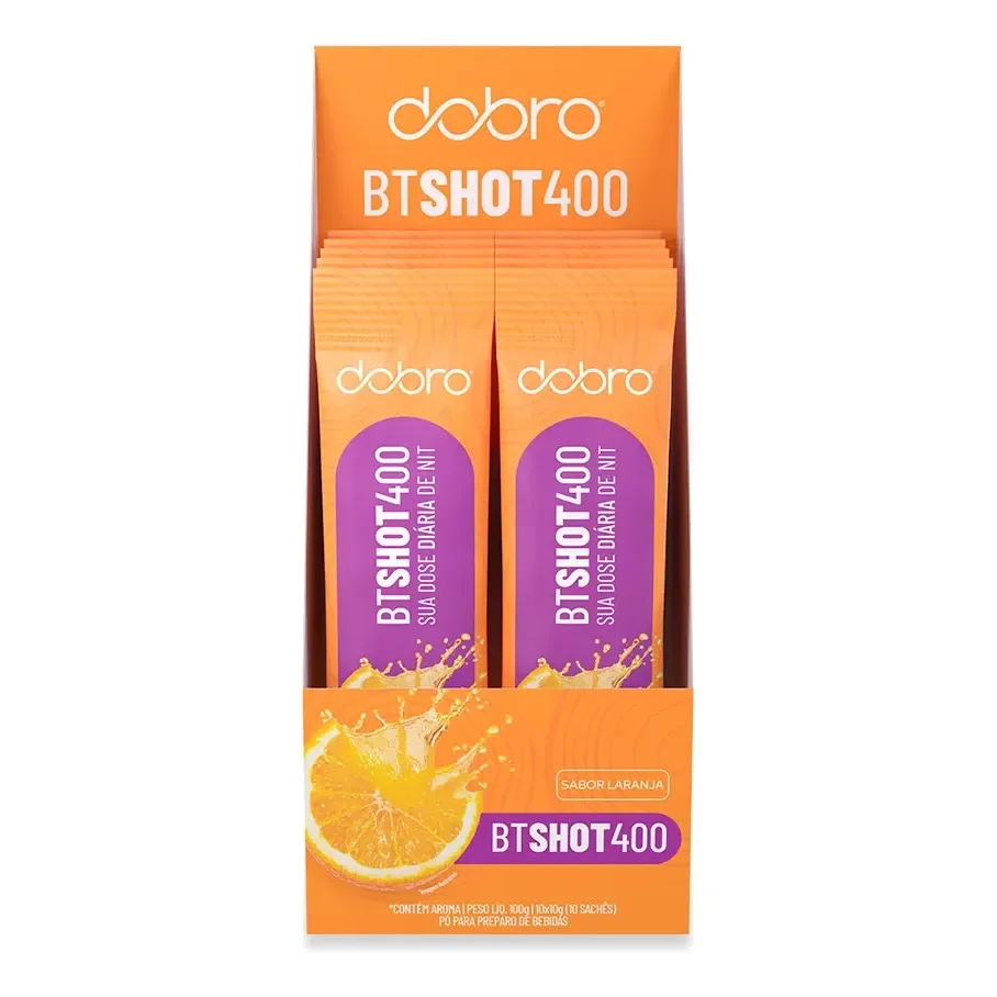 Btshot 400 Dobro Suplemento Em Pó 10 Sachês De 10g - Laranja Laranja 10 Un De 10g