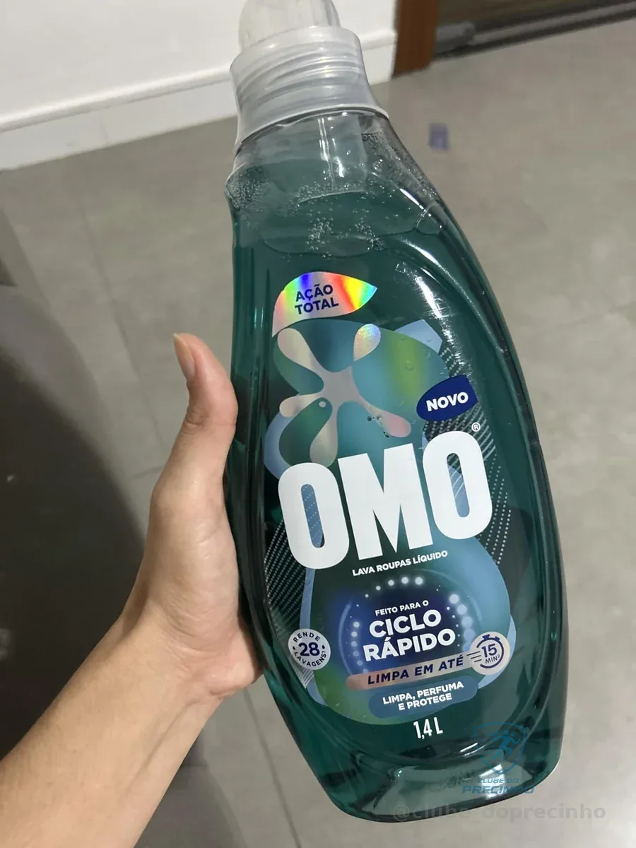 Lava-Roupas Líquido Omo Ciclo Rápido Ação Total Frasco 1,4l
