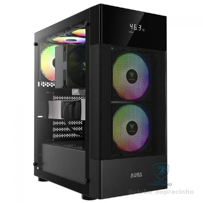 Gabinete Gamer Gamdias Aura GC5 Elite Preto ARGB (3 fans, tela de monitoramento) Mercado Livre