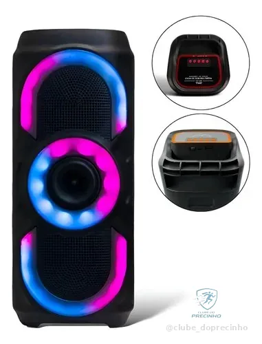 Caixa De Som Bluetooth Potente 50w Rgb Tws Usb Fm Portátil