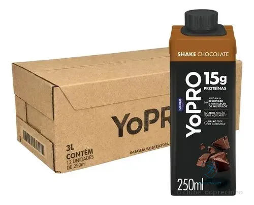 Yopro Bebida Láctea Chocolate 15g Proteína 12 Unidades 250ml