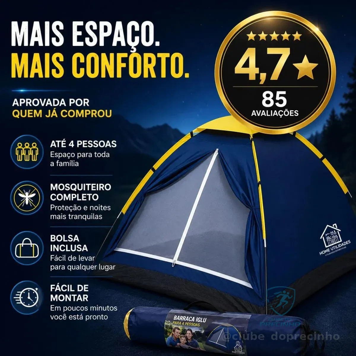 Barraca Para Até 4 Pessoas Camping Iglu Home Utilidades Mercado Livre