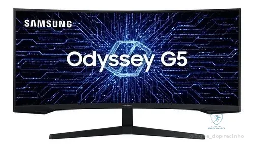 Monitor Gamer Samsung Odyssey G5 34  Ultrawide 165hz 1ms Hdr10 Hdmi Freesync Premium Preto 127/220v