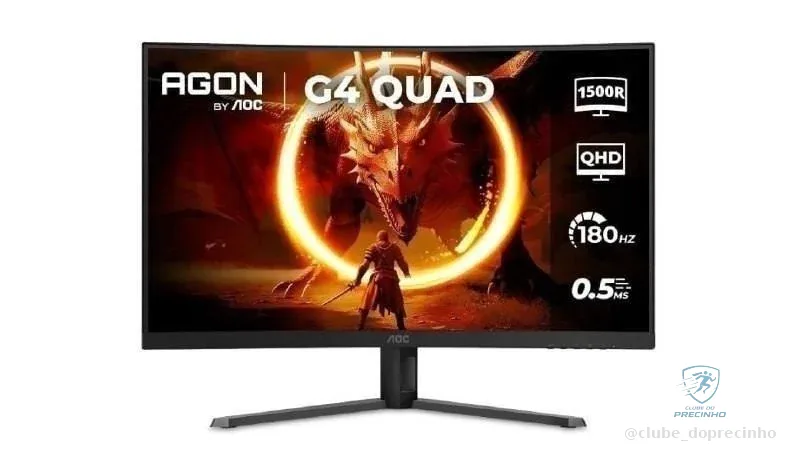 Monitor Gamer Curvo AOC AGON QUAD 32" 180Hz 0,5ms HDR10 CQ32G4E