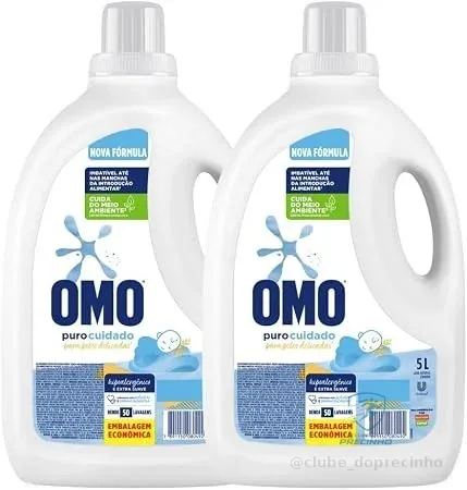 Omo Sabão Líquido 2 Unidades Puro Cuidado 5L