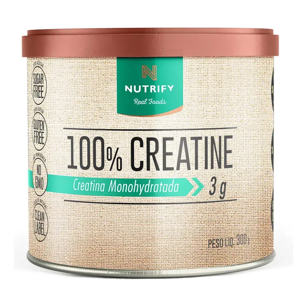 Nutrify 100% Creatine 3g De Creatina Por Dose - Suplemento Alimentar Para Suporte Energético - Lata 300g Neutro
