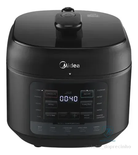 Panela De Pressão Elétrica 5l Nutripro Preta Midea Cor Preto 127v