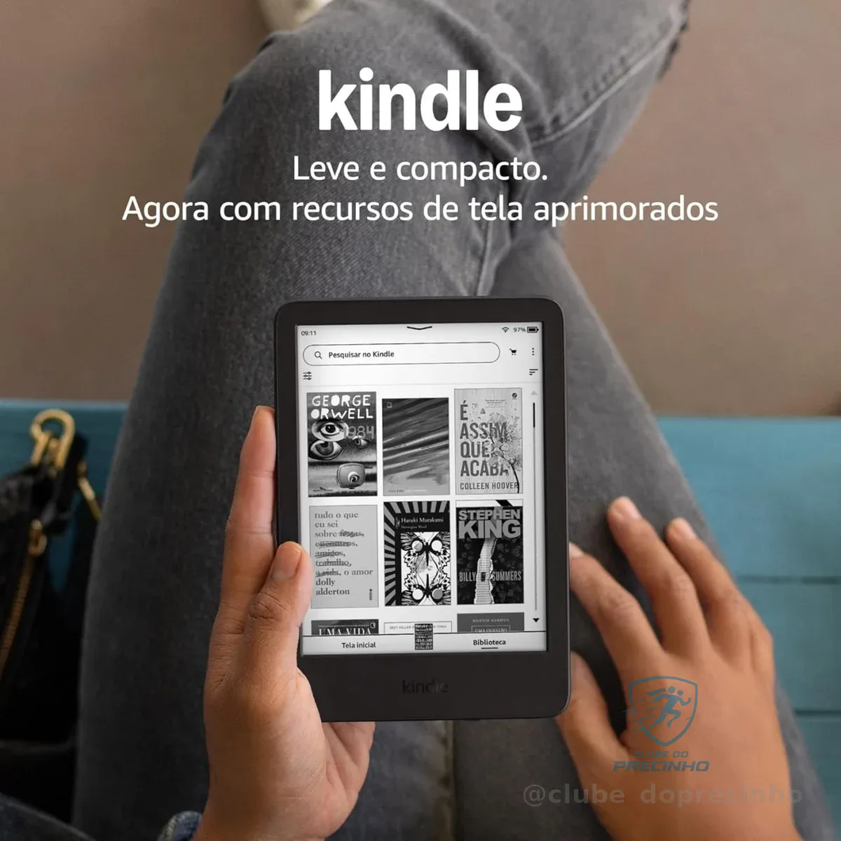 Kindle 16 GB (Geração mais recente) - Leve e compacto, com tela antirreflexo, trocas de página mais rápidas, luz frontal ajustável e bateria de longa duração - Cor Preta