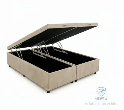 Cama Box Baú Casal Bipartido 69 Diversas Cores (138x188x42) (Suede bege)