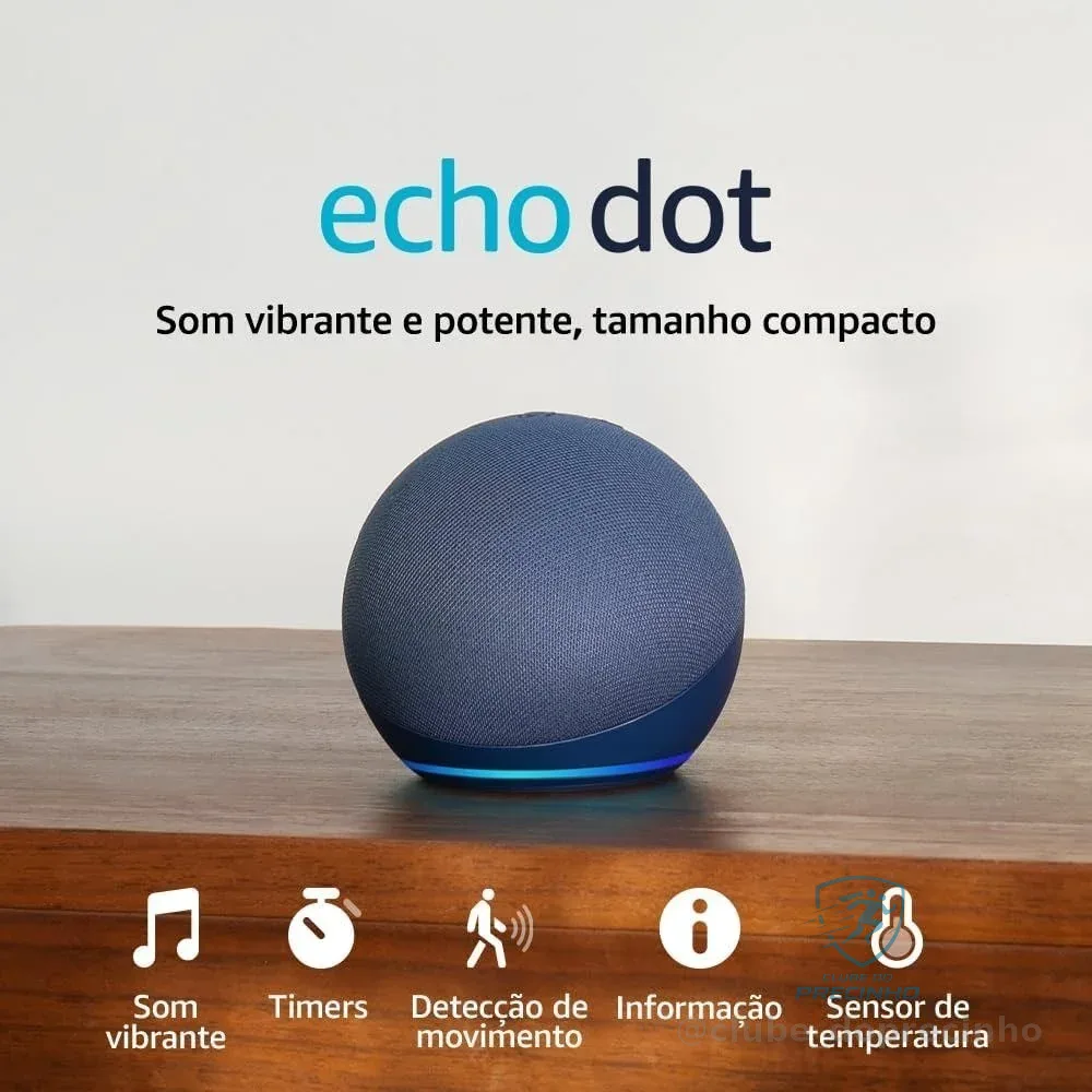 Echo Dot (Geração mais recente) | Smart speaker com Alexa, som vibrante e potente, Wi-Fi e Bluetooth | Cor Azul, com Acesso Antecipado à Alexa+