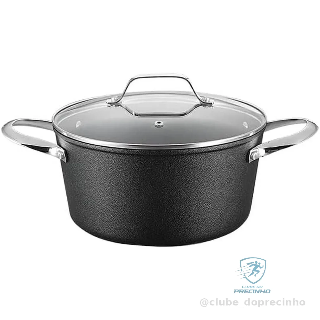 Mimo Style, Caçarola em Alumínio e Inox com Fundo Triplo Black Rock 24 cm