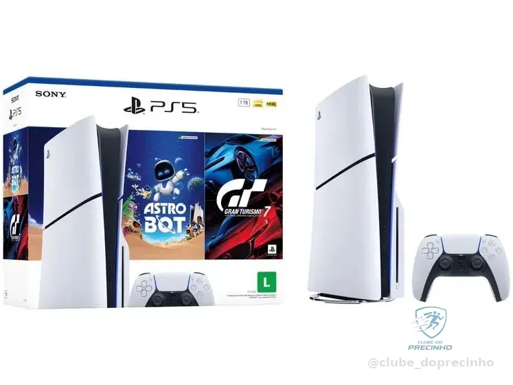 Console Sony Playstation 5 Com Leitor De Discos Ssd 1Tb Controle Sem Fio Dualsense 2 Jogos