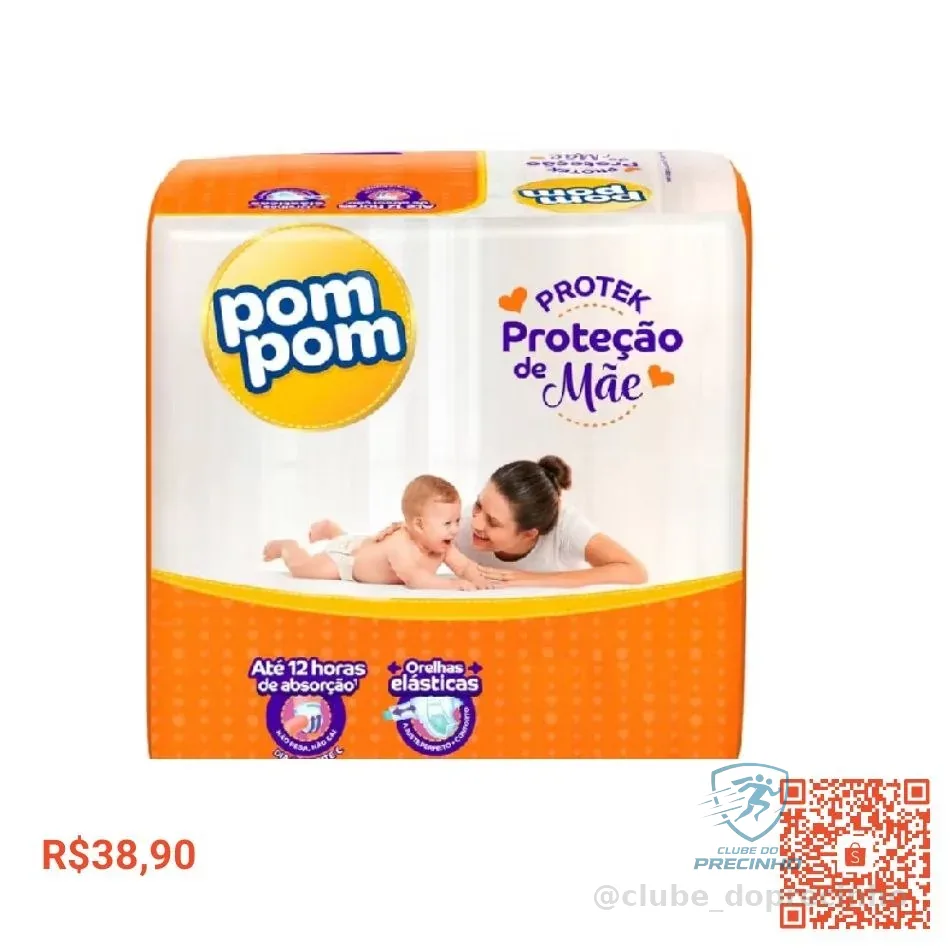 Fraldas Descartáveis Pom Pom Derma Protek Jumbo