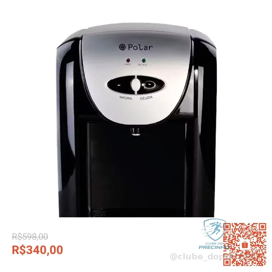 Purificador De Agua Eletrônico Polar Preto - Natural e Gelada