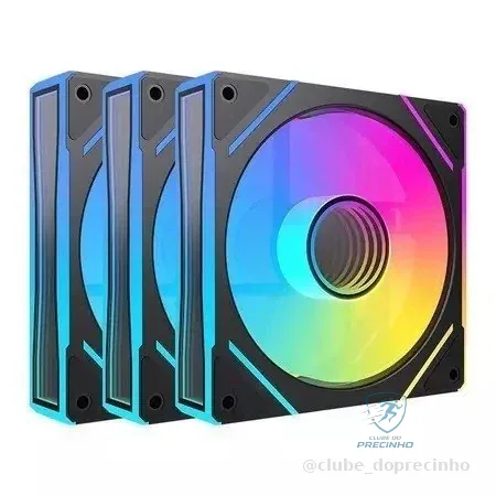 Kit Ventoinhas Acegeek Chroma, ARGB, 3x120mm, Preto, AG-CHROMA3X1-BK