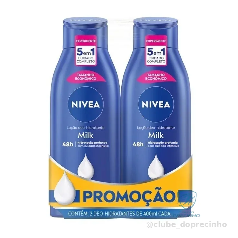 NIVEA Kit Loção Hidratante Milk Pele Seca a Extrasseca 400ml (2 unidades)