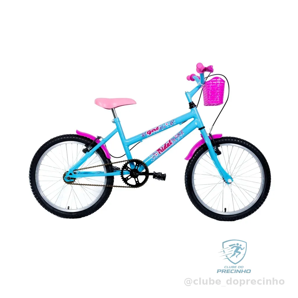 Bicicleta Infantil Aro 20 Girl MTB com Cestinha e Paralamas Tridal Bike Shopee