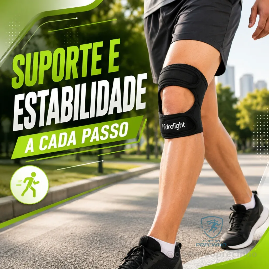 Joelheira Ortopédica Sub Patelar Hidrolight Ajustável em Neoprene Preta para Joelho Tamanho Único Shopee