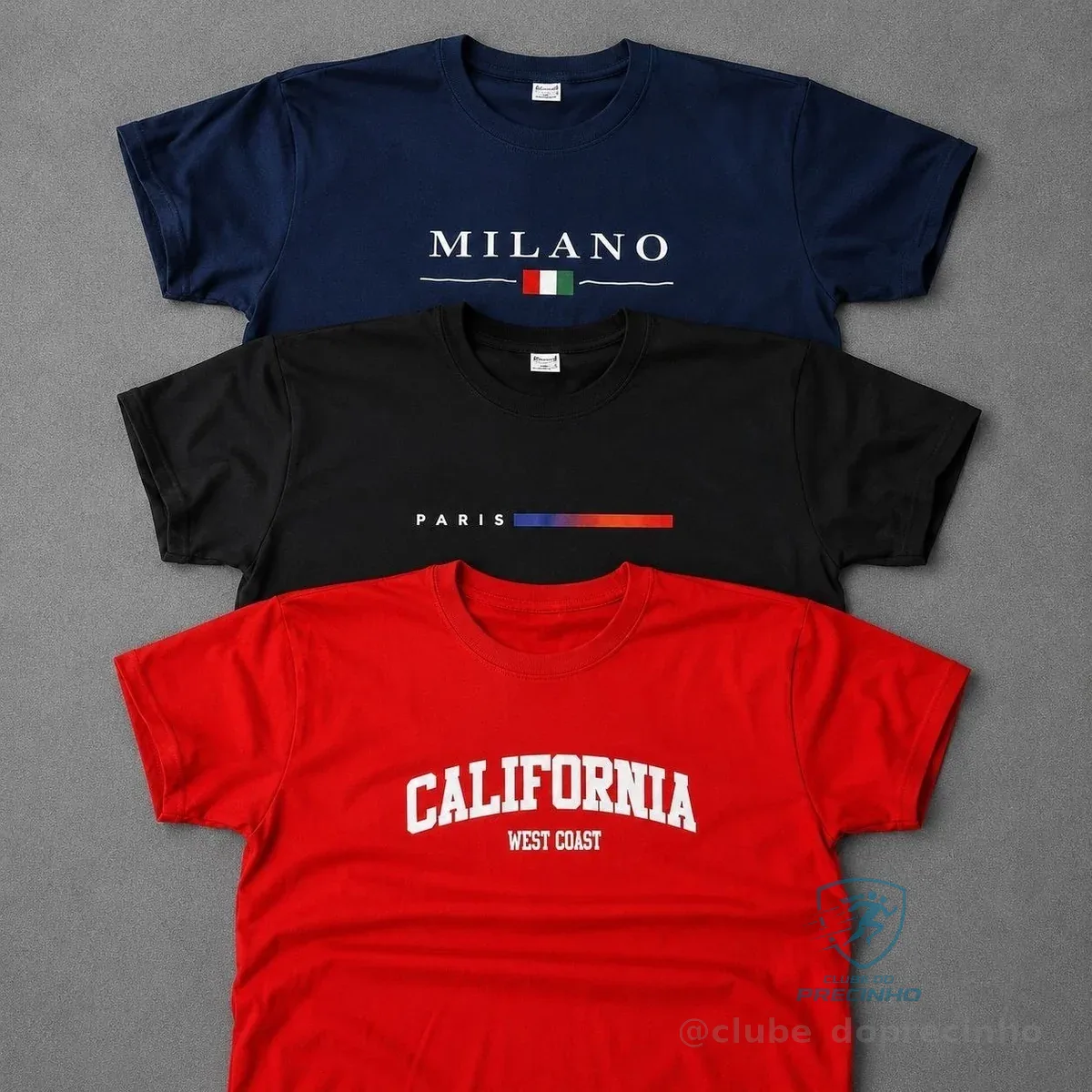 Kit 3 Camisetas de Algodão Milano Paris Califórnia Mercado Livre
