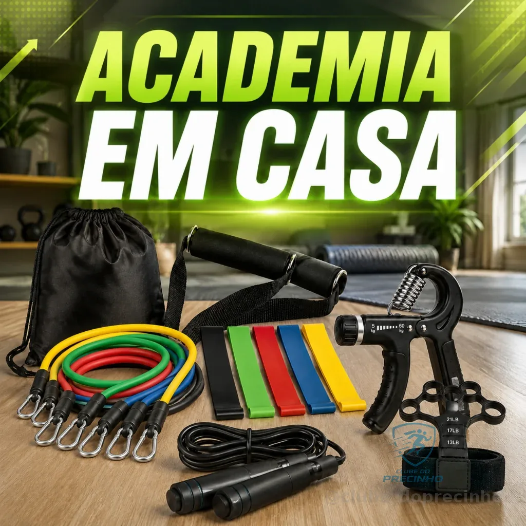 Kit Treino Academia Casa Completo Elástico Extensor Mini Band Corda Pular Hand Grip Força Funcional Shopee