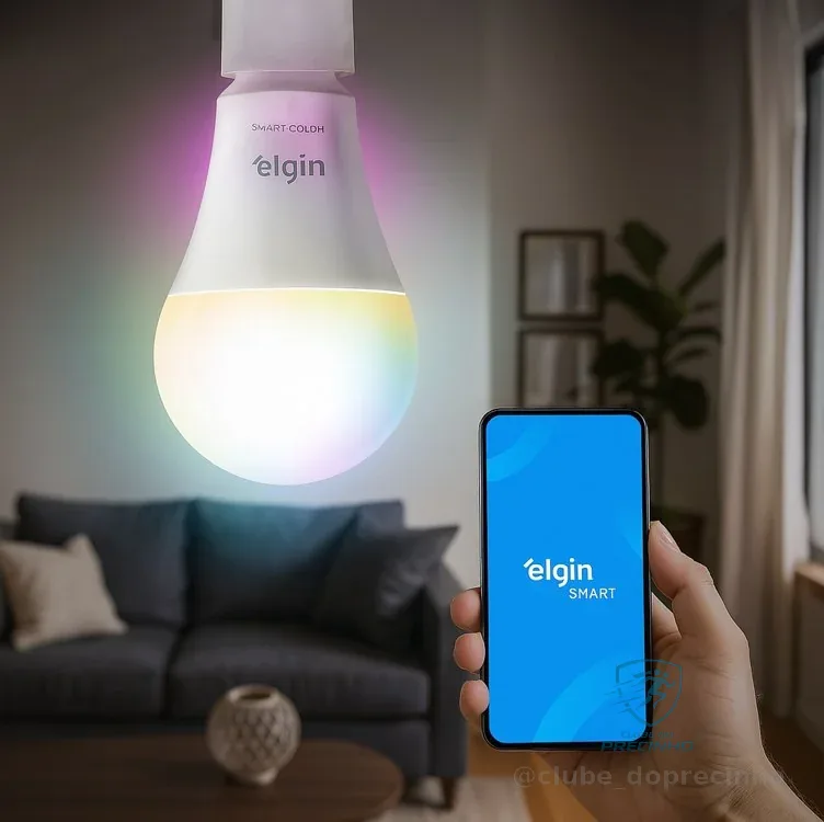 Lâmpada Inteligente Mais Potente 15W Smart Color RGB Wifi Elgin compatível com Alexa e Google Home