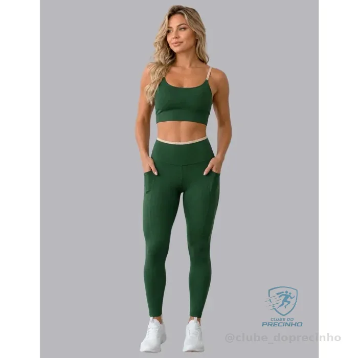 Conjunto academia legging com bolso e top Mercado Livre