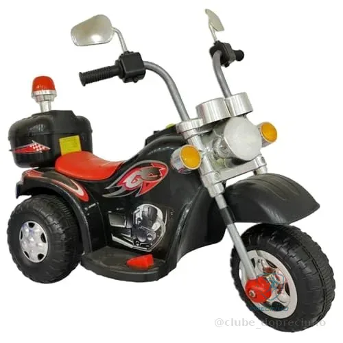 Bang Toys - Moto Elétrica Infantil Guardian X 6V - com Luz de LED, Sons Realistas e Acelerador no Pedal - Suporta até 25kg - Cor Preta