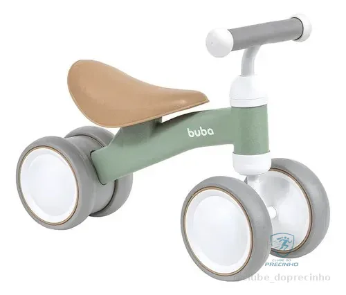 Bicicleta De Equilíbrio 4 Rodas Buba Retro Sem Pedal Verde