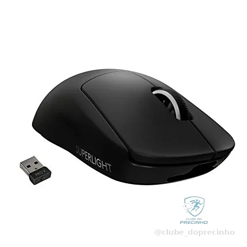 Mouse Gamer Sem Fio Logitech G PRO X SUPERLIGHT com Tecnologia LIGHTSPEED, Ultraleve 63g, 5 Botões Programáveis, Sensor HERO 25K e Bateria Recarregável - Compatível com POWERPLAY - Preto