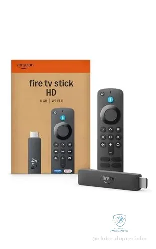 🔥 PARCELADO! Amazon Fire TV Stick HD (modelo mais recente), Controle Remoto por Voz com Alexa, alimentado pela TV, com configuração simples e Acesso Antecipado à Alexa+
