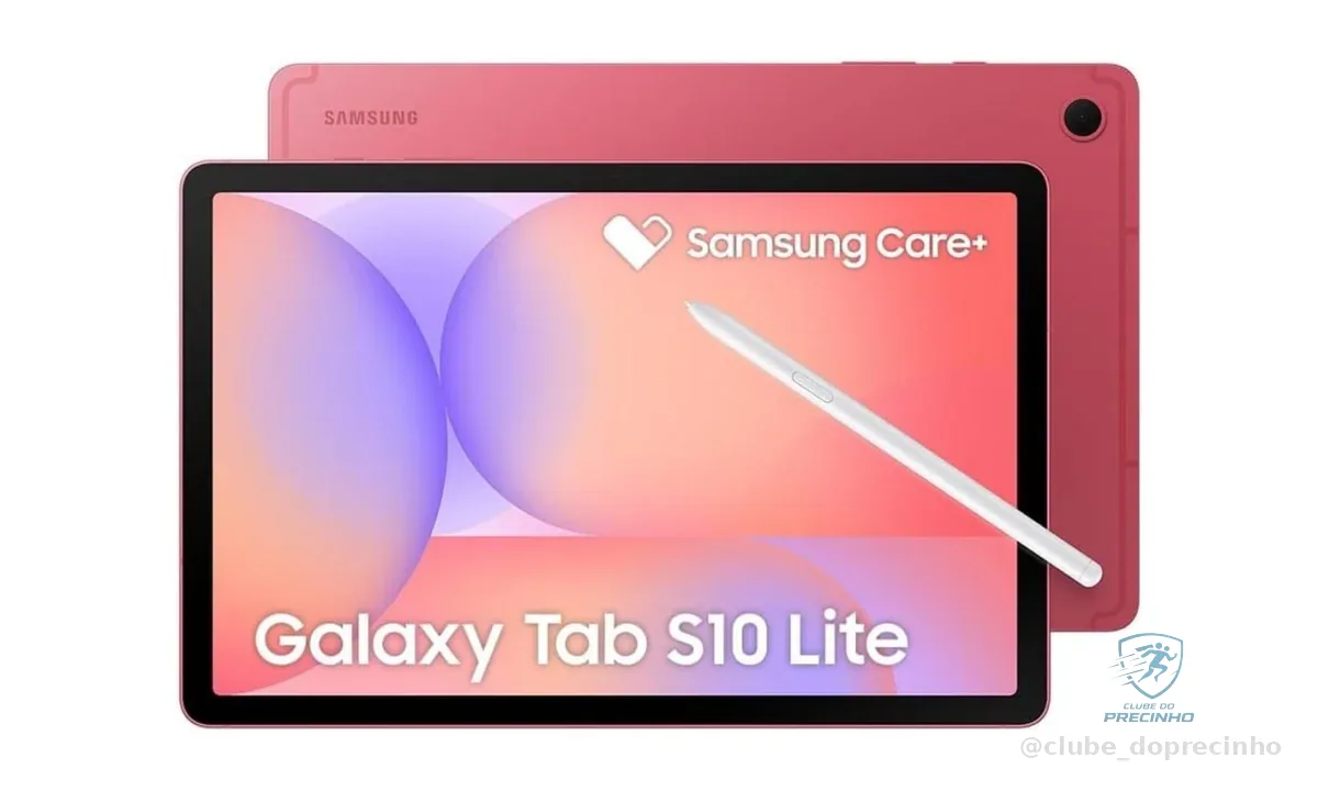 Galaxy Tab S10 Lite, 128GB, Tela 10.9", WIFI, Vermelho