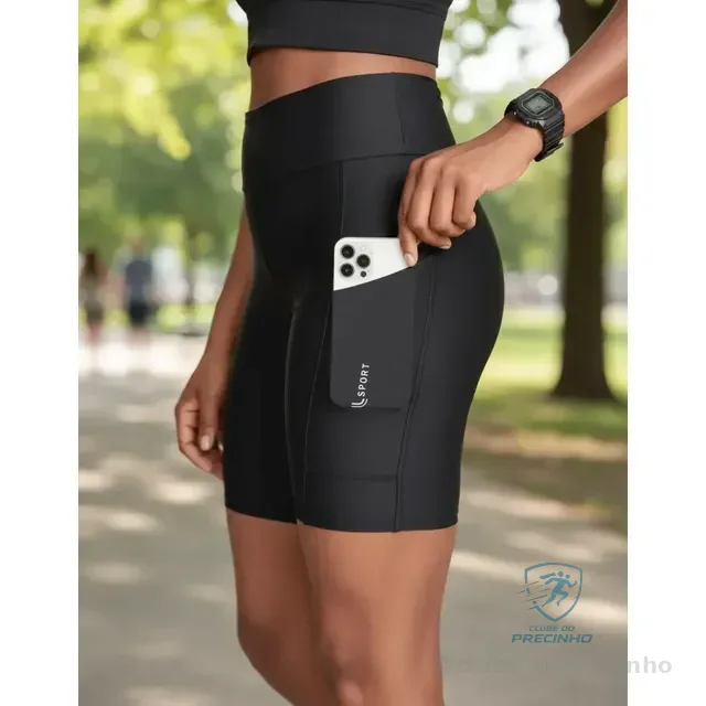 Bermuda Feminina Corrida Alta Compressão Lupo Run 5 Pockets
