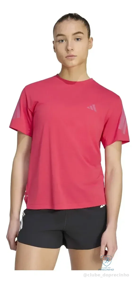 Camiseta Adidas Feminina Corrida Rosa
