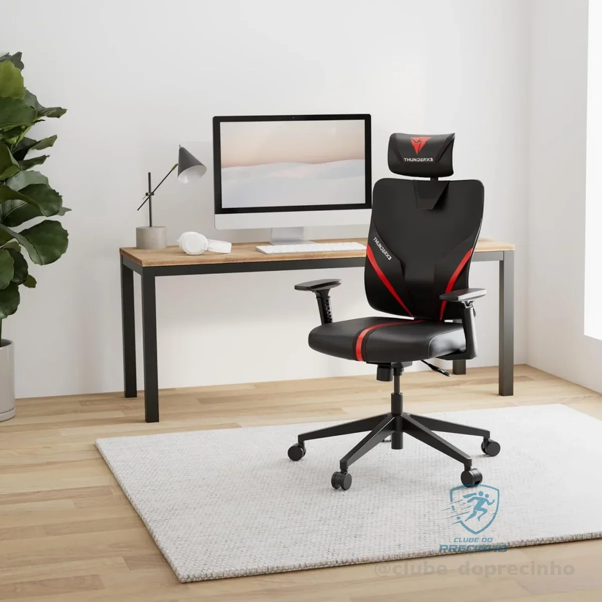 🔥 PARCELADO! Cadeira Ergonômica Yama1 Vermelha ThunderX3