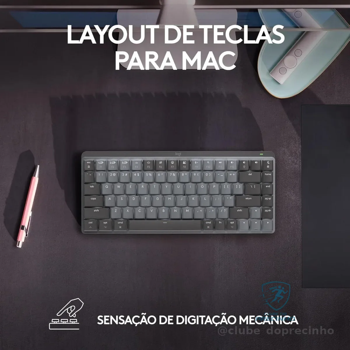 🔥 PARCELADO! Teclado Mecânico sem fio Logitech MX Mechanical Mini com Teclas Retroiluminadas Tactile Quiet, Conexão USB ou Bluetooth Easy-Switch para até 3 dispositivos e Bateria Recarregável